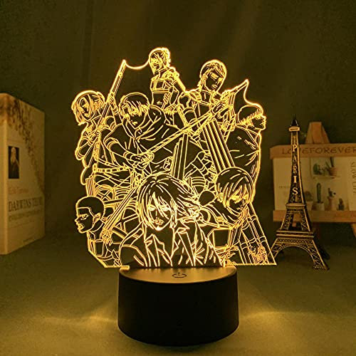 Anime LED-Lichtangriff auf Titan AOT Tapetengruppe für Schlafzimmer Decor Manga 3D Illusion Licht Kind Geburtstagsgeschenk-16 Farbe mit Fernbedienung