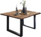 SAM Baumkantentisch 90x90 cm Mephisto, Akazienholz massiv + naturfarben lackiert, Esstisch mit schwarz lackiertem U-Gestell, Esszimmertisch/Holztisch, Tischplatte 26 mm