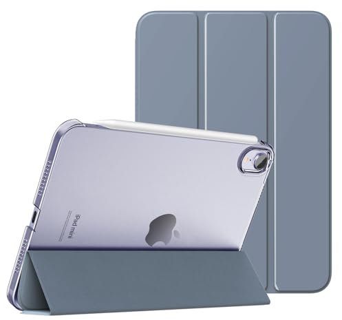 MoKo for iPad Mini 7 (A17 Pro) Generation Case 2024, iPad Mini 6 Case 2021, 8.3-inch Slim Lightweight Protective Hard Back PC Shell Stand Cover Support Touch ID, Auto Wake/Sleep, Grey Purple