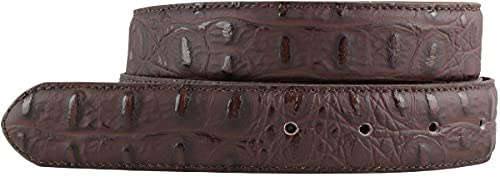 BELTINGER Gürtel mit Krokoprägung ohne Schnalle 3 cm | Leder-Gürtel für Damen Herren 30mm Kroko-Optik | Kroko-Muster | Braun 85cm