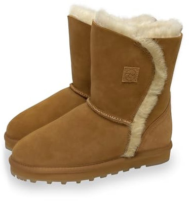Rohn Moden Lammfell Boots Helsinki für Damen, Winter-Stiefel aus 100% Lammfell, warme Schneeschuhe (numeric_36) (numeric_42)