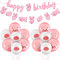 32 Stück Schweine Geburtstag Party Dekoration Rosa Schwein Tier Happy Birthday Banner Latex Ballons Schwein Luftballon für Kinder Baby Shower Geburtstag Rosa Bauernhof Thema Party Deko