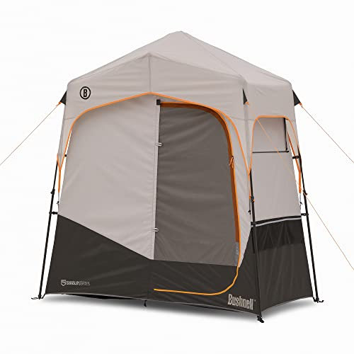 Bushnell Shower Tent with Instant Setup Technology | Shield Series 2 Room Shower Tent for Family Camping, Hunting, Hiking | Solar Water Reservoir Included