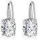 Ohrringe Nickelfrei Silber, Strass Ohrringe Hängend Ovaler Zirkonia Kupfer Ohrringe Damen Modeschmuck 20X8MM