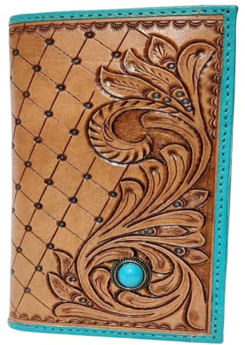 JF Reitsport Unisex Geldbörse/Clutch aus echtem Leder im Western-Cowboy-Stil, Braun