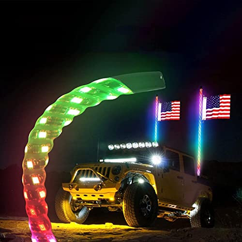 lumières de fouet à led de danse 2 Pièces 3/4 Pieds LED Fouets Éclairés Avec Télécommande RVB Danse/chasse Lumière LED Fouets D'antenne For UTV ATV Buggy Dune Bateau Accessoires De Ramassage ( Size :