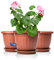 BigDean 3X Blumentopf mit Untersetzer rund ø28xH20 cm Terracotta - wetterfester Pflanzkübel - Wasserablauf UV-beständig aus bruchsicherem Kunststoff - Innen + Außen geeignet - Made in Europe
