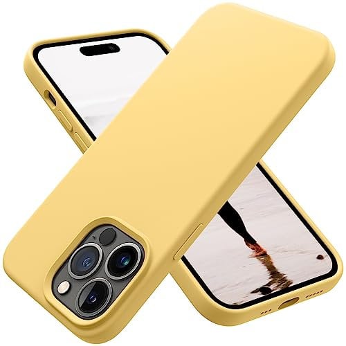 OTOFLY Compatible with iphone 14 Pro Case, Silicone Shockproof Slim Thin Phone Case for iPhone 14 Pro 6.1 inch (Yellow)