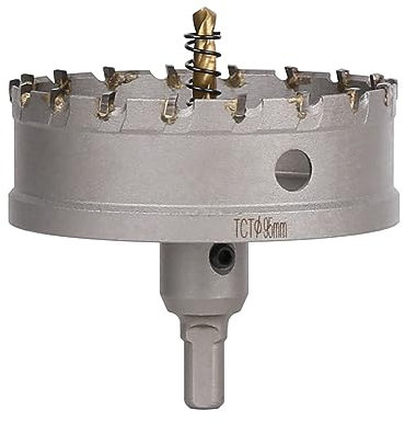 Vearter TCT Hole Saw, 95mm Carbide Bit with Pilot Drill, Cutter for Hard Metal, Stainless Steel, Mild Steel, Aluminium Alloy, Copper, Iron, Plastic and Fiberglass