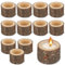 Gohytal 12 Stück Teelichthalter aus Holz für Weihnachten, Holz Timber Pile Kerzenhalter, Votiv-Teelichthalter, Stehen Kerzenständer für Weihnachten, Valentinstag, Hochzeit, Geburtstag, Heimdekoration