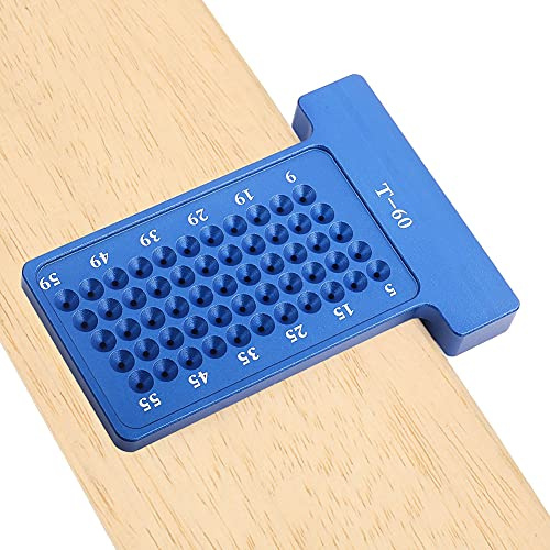 Woodworking Scriber, T Type Ruler, Aluminum Alloy, Hole Gauge, Square Carpenter Fixing Tool, Blue, for Woodworking and DIY | Anodized scribing tool, lightweight hole jig, clear dual-scale alignment, - layout for cabine