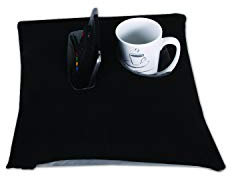 Relax ME Kissen Multifunktional Allzweckkissen -Tablett & Getränkebehälter- Tolles Geschenk Idee - Multifunktionskissen, Sofakissen, Kopfkissen, Dekokissen, Reisekissen - SchwarzGrau 40 x 40 cm -
