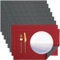 Banchif Platzsets Leinenimitat Tischsets Abwaschbar Tischsets Doppelseitigen Platzsets Stoff Platzdecken maschinenwaschbar 30 x 45 cm (Rot-Grau, Rechteckig Satz von 8)