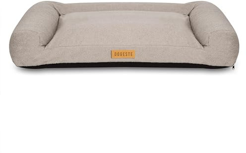 Dogeste Hundebett Hunde - Hundekörbchen Waschbar - Personalisierte Hundekörbchen mit Gravieren Namen - Hundesofa (Grau, XL)