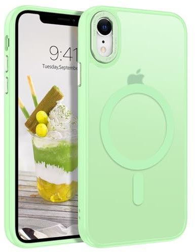Telaso for iPhone XR Case, iPhone XR Phone Case Compatible with Magsafe Wireless Charging Translucent Matte Back Shockproof Anti-Scratch Anti-Yellow Protective Magnetic iPhone XR Case, Mint Green