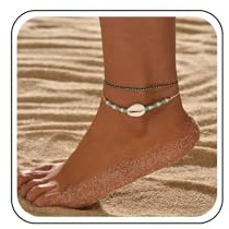Inateannal Bracelet de Cheville en Perles de Coquillage Bohème Tissé à la Main - Chaîne de Pied Réglable, Bijoux Plage d'Été