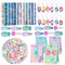 Meerjungfrau Kindergeburtstag Party Mitgebsel, 98pcs Meerjungfrau Geschenktasche Schlüsselanhänger Haarspangen Aufkleber, Meerjungfrau Party Zubehör, Für Mädchen Meerjungfrau Thema Party Supplies