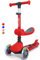 Stompa Roller Kinder 3 Jahre Scooter 2 in 1 Kinderroller ab 2 Jahre bis zu 50kg mit Klappbar Sitz &LED Räder, Höhenverstellbarer, Faltbar Tretroller Dreirad Roller für Kleinkinder Jungen & Mädchen Rot