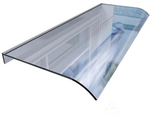 Vordach Für Haustür,vordach Haustür Glas, Polycarbonat- Überdachung Haustür, vordach Haustürdach Pultvordach,Transparentes Pultbogenvordach Wetterschutz Haustürvordach(Clear,35x100cm)