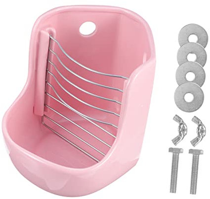 Kisangel Fixed Food Bowl Grass Rack Ceramic Material for Guinea Pigs Rabbits Chinchillas Bunny Feeders