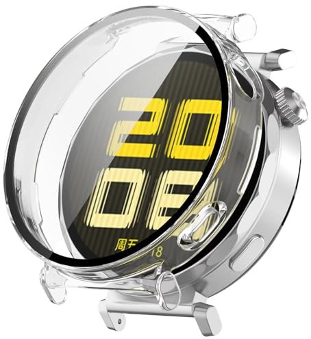 FTRONGRT Hülle Kompatibel mit Huawei Watch GT 5 41mm, PC + Bildschirmfilm, Kratzfest, All-Inclusive-Schutzhülle Kompatibel mit Huawei Watch GT 5 41mm. Transparent