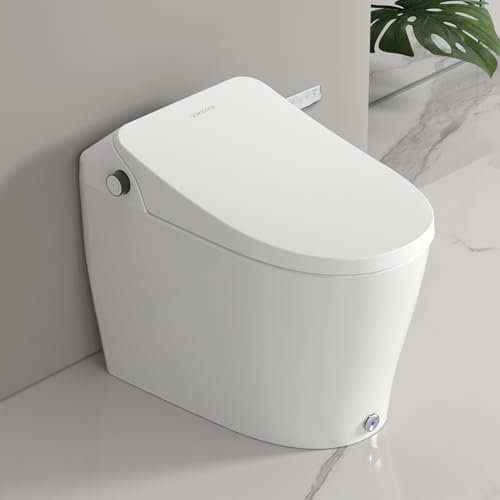 ‌VANCOCO Smart Toilets with Built-in Bidet,One-Piece Toilets with Toilet Bidet,Smart Toilets and Bidets with Night Light & Heated Seat,Warm Water Wash & Air Dryer