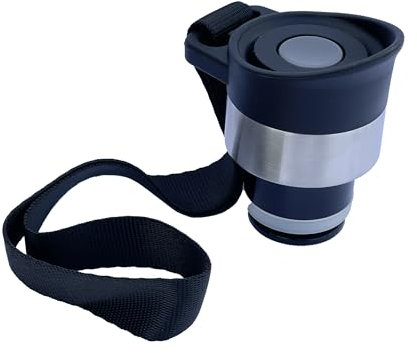 Pure Hydration – Click and Sip Sports Lid - for Stainless Steel Bottles, No Spill Water Bottle Lid, Sports Bottle Replacement Lid for Children and Adults, Leak Proof with Carry Handle Strap