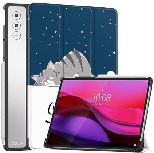SATURCASE Custodia per Lenovo Yoga Tab Plus 5.0 / Lenovo Yoga Pad Pro da 12,7 pollici, bella pelle PU pieghevole Folio stand sottile leggera auto wake up/sleep custodia protettiva per tablet (KN-4)