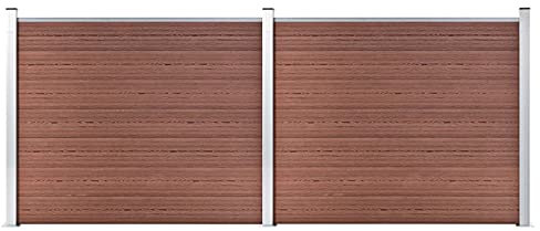 Fasba Zaunelement Set mit Pfosten Sichtschutz Windschutz Zaun Gartenzaun Lamellenzaun Sichtschutzzaun Windschutzzaun WPC 353x146cm Braun