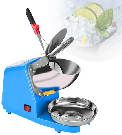 Electric Ice Crusher with Dual Stainless Steel Blades for Ice Cream, Smoothies, Home, Restaurant, and Commercial Use