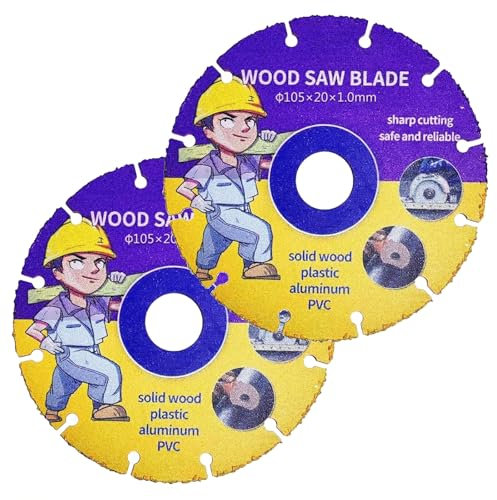 2PCS Wood Cutting Discs 105mm,Circular Saw Blades,Carbide Saw Blade,Carbides Multi Wheel Cutting Discs,Woods Cutting Disc for Angle Grinder,Wood,Plastic,Tire,Rubber,20mm/4.5inch Bore