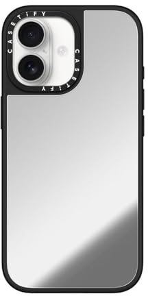 CASETiFY Spiegel iPhone 17 Hülle [Reflektiert/MagSafe-kompatibel/Schutz vor Stürzen aus 1,5 m] - Silver On Black