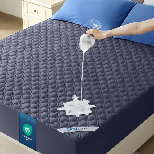 BEDLORE Matratzenschoner 140x200 cm Wasserdicht & Weich TPU(Blau) | Oeko-Tex 100, Atmungsaktiv & Geräuschlos, 360° Gummizug für Matratzen bis 30cm, Perfekte Passform