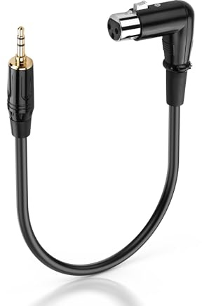 PNGKNYOCN Professional Audio Adapter Cable,1/8-inch (3.5mm) TRS Male to Right-Angle XLR Female (Balanced) for for Microphones, Mixing Desks, Speakers (0.3M)