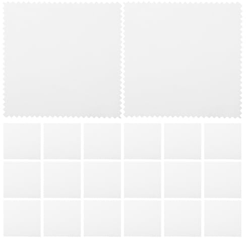 Lurrose Chiffons de Nettoyage Faciles à Entretenir pour Bijoux et Lunettes et Polyvalents Lot de 50 en Daim Blanc pour Polissage et Nettoyage Quotidien