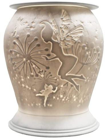 Cello Porcelain Barrel Electric Wax Melt Burner – Fairy Tale Pattern with 3D Image Projection Home Bedroom Decor Bulb Wax and Essential Oil Warmer Room Fragrance Kids Child Gift for Family
