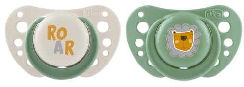 Chicco PhysioForma Succhietto Air Verde, Ciuccio 0-6 Mesi, Tettarella in Silicone, Anatomico E Funzionale, Supporta la Respirazione Fisiologica, Verde, 2 Pezzi