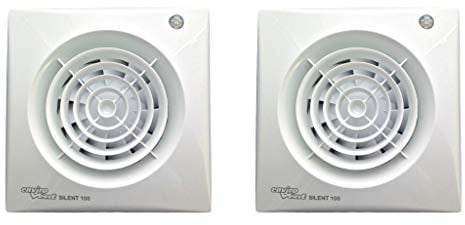 Pack of 2 x Envirovent SILENT-100PIRSilent Extractor Fans with PIR/Timer SIL100PIR