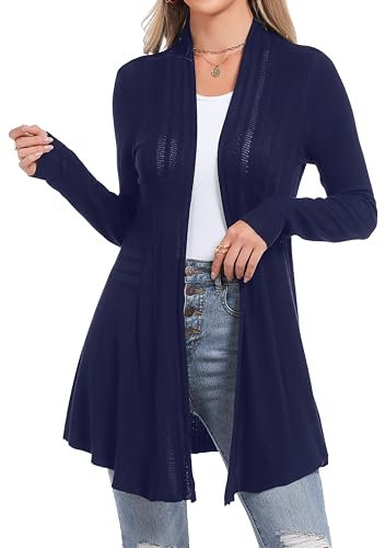 Sykooria Cardigan Donna Lungo Elegante Coprispalle con Manica Lunga Leggero e Traspirante Bolero Lavorato a Maglia per Primavera Estivo Autunno