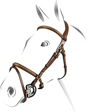 EQUESTRO BRIGLIA CLINCHER ROSE GOLD OHNE REDINI, COB, Schwarz , 1