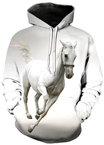 Tierpferd 3D-Druck Casual Hooded Sweatshirt Männer Frauen Hoodies Pllover Color as The picture5 XXL