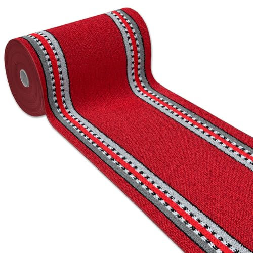 emmevi Tappeto Cucina Antiscivolo Corsia Bordata Ingresso Scala Lavabile Mod.ALEXA Dis.A 57X400 BORDEAUX