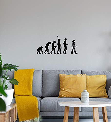 Evolution Roboter Wandtattoo Schwarz Aufkleber 70 x 32 cm