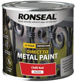 Ronseal Direct to Metal Paint Chilli Red Gloss 250ml