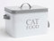 Container Cat Food Storage Tin With Scoop Dimensions: H17.5 X L25 X W20 cm White, With 2 Carry Handles For Easy Lifting, Keeping Food Fresh, Dry And Tidy