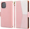 ZCDAYE Phone Case for iPhone 11 Wallet Case with Card Slots Wrist Strap, Folio Flip Leather Cover for iPhone 11 - Splicing Pink