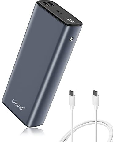 QBrand Portable Laptop Charger, 65W Laptop Power Bank 30000mAh QC 3.0 Portable Charger Power Bank Fast Charging, Dual USB C Battery Pack for MacBook, IPad, Dell, HP, Lenovo, iPhone, Samsung, Switch