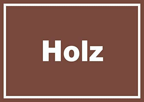 HB-Druck Holz Mülltrennung Schild mit Text waagerecht A3 Rückseite selbstklebend