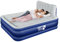 Get Fit Air Bed With Built In Electric Pump - Premium King Airbed - Quick Blow Up Bed With Headboard, 2 Free Inflatable Pillows - Elevated Inflatable Air Mattress For Outdoor, Camping - Navy/White