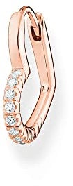 Thomas Sabo Einzel Creole Herz mit weiße Steine vergoldetes Silber CR693-416-14